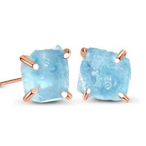 NWT Moon Magic Raw Crystal Aquamarine Earrings